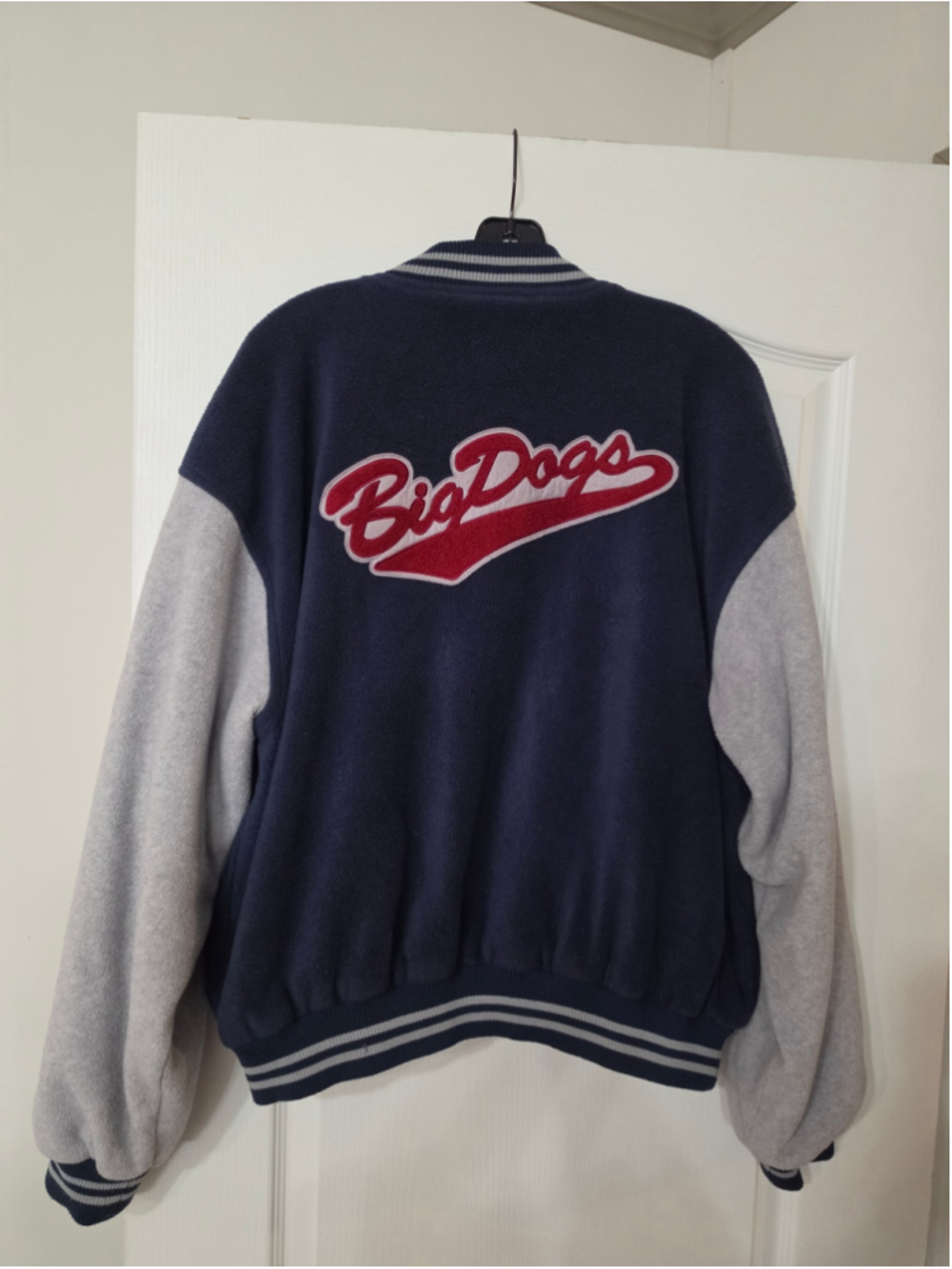 Vintage Big Dogs Polar Dogs Fleece Varsity Jacket Large Y2K Embroidered